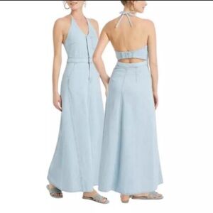 NWT Denim Halter Midi dress
